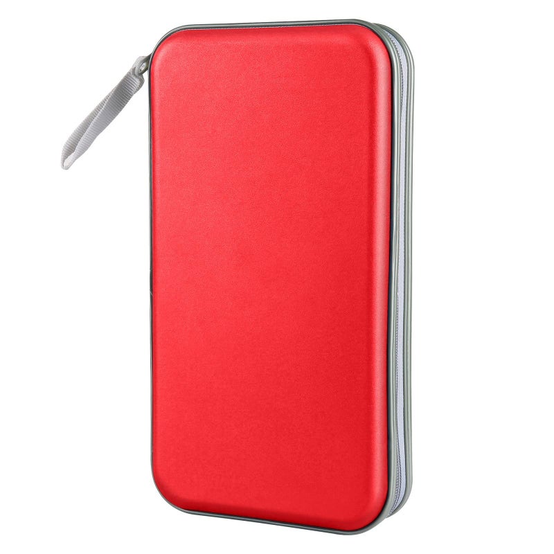 Siveit CD Case Holder, 80 Capacity CD/DVD Case Holders Wallet Hard Plastic CD DVD Disc Cases Storage Binder for Car Home Office Travel (Red) - Image 1